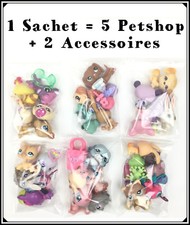 Littlest Petshop Lot 5 Pet Shop Aléatoire 1 Chien ou 1 Chat + 2 Accessoires LPS