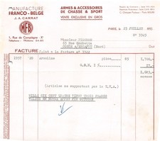1955 ARMES ET ACCESSOIRES DE CHASSE ET SPORT MANUFACTURE FRANCO BELGE A PARIS