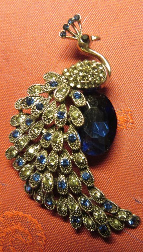 Broche vintage paon - broche,