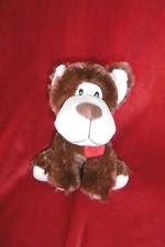 Doudou Fizzy Peluche Ours Marron et Beige Foulard Rouge Flocon