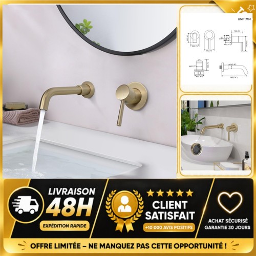 Robinet lavabo mural laiton - robinet,