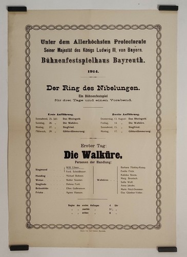 Bayreuth festival 1914 affiche - bayreuth,