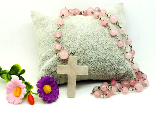 Rosaire quartz rose naturel - rosaire,