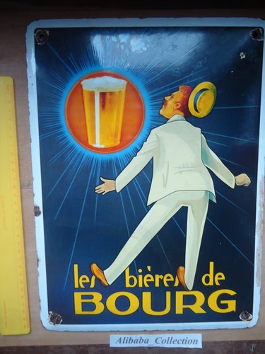 Plaque tole émaillée biere - plaque,