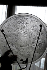 Magnifique VASQUE ART DECO Floral VERRE PRESSE MOULE LUMINAIRE PLAFONNIER LUSTRE