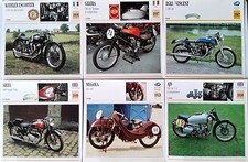 M) Lot 6 fiches photos MOTO; Ariel 1000 Square Four/ Agli/ Megola/ Koehler Escof