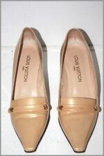 LOUIS VUITTON Escarpins Tout Cuir Vernis Beige T 38 TBE
