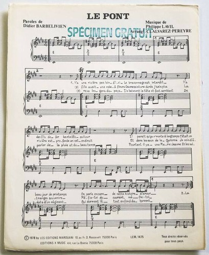 Partition vintage sheet - , music