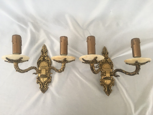 Paire appliques bronze et - paire,