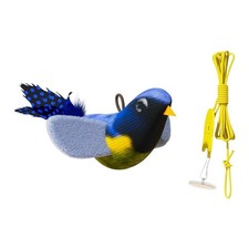 Jouet chat interactif avec herbe à chat réaliste aspect oiseau et corde à sus