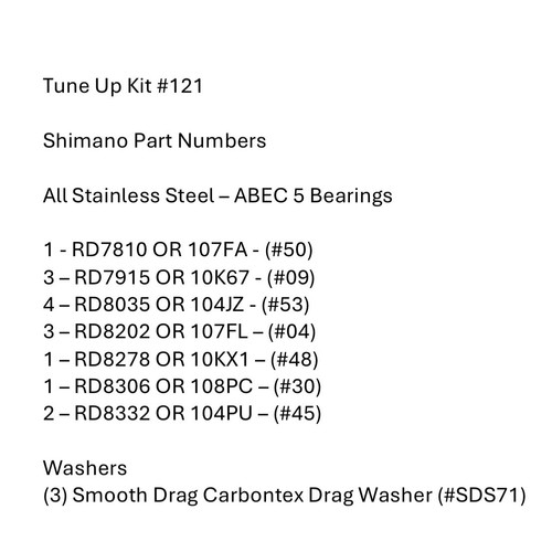 Tune kit 121 shimano - up,