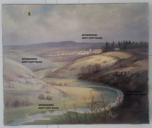 Huile toile c1920 paysage - huile/toile,