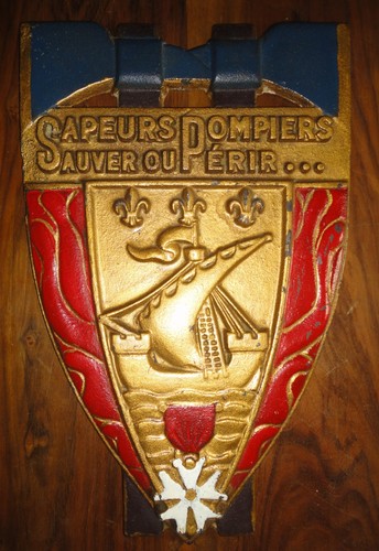 Grande plaque fonte pompier - plaque,