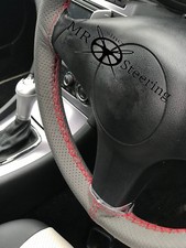 Pour Peugeot 106 Housse De Volant En Cuir Perforé Gris 91-04 Rouge Double ST