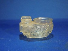 Vintage Glass Bird Feeder Food Holder for Bird Cage Egg Basket Shaped Marked 4