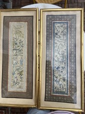 BRODERIE  EN SOIE CHINOISE  ANCIENNE À DÉCORS PERSONNAGES