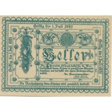 [#284434] Billet, Autriche, edlbach, 50 Heller, textes 1921-07-01, UNZ- Meh