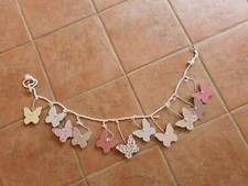 Suspension Accroche photos Décoration 10 papillons en bois + corde +  pinces 