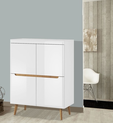 Meuble haut 107cm blanc laqué - haut,