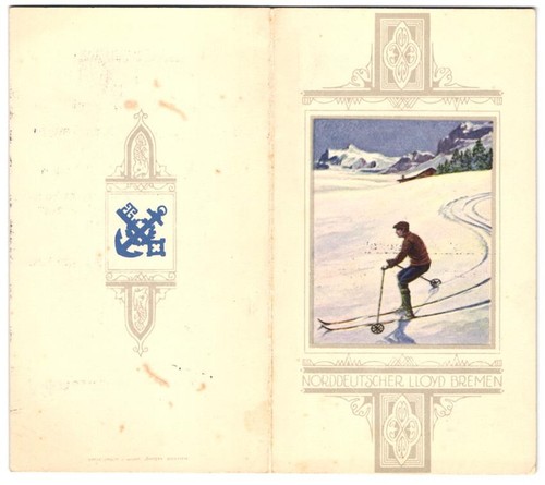 Carte menu 1929 paquebot - menu, 1929,