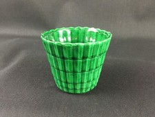 Joli cache-pot ancien vert  faïence Saint Clément