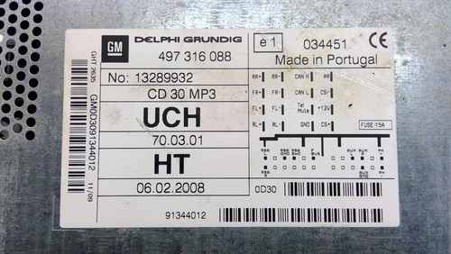Autoradio opel zafira - zafira, phase