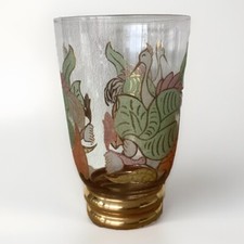 Vase  Verre Art Déco Peinture
