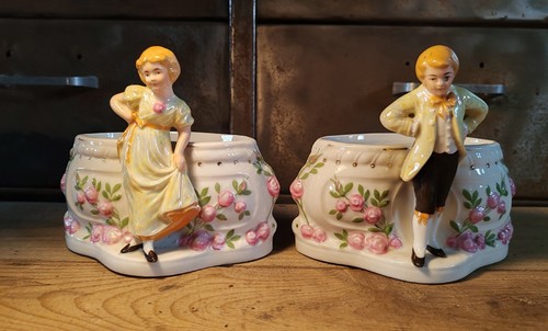 Paire bouquetieres porcelaine - bouquetieres,