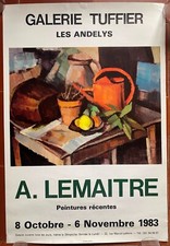 Affiche Exposition ANDRE LEMAITRE Galerie Tuffier Les Andelys 43x63cm 1983