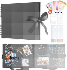 DazSpirit Photo Album Scrapbook - 80 Page DIY Mémoire Livre Noir Métallique