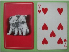 carte à jouer ancienne de collection (USA) : chien