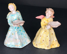 ANGES signé GREINER personages terre cuite céramique noël crèche vintage antique