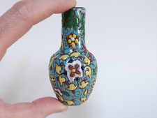 rare petit vase en émail cernés Jerome Delphin Massier Vallauris vers 1880