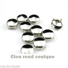 100/200 Gros Clous rond 12mm conique customisation vêtement punk gothique biker