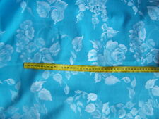 COUPON DE TOILE MATELAS FLEURI FLEURS BLANCHES FOND BLEU - 120 cm x 100 cm - M 4