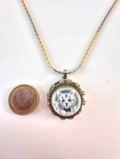 Collier avec pendentif camée chat