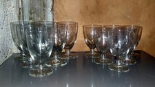 6 + 6 verres en cristal gravé