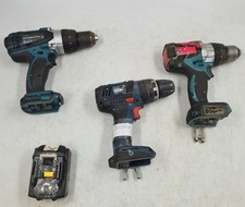Lot De 4 Outils Variés Makita/Bosch, GSB 18V-LI, DHP458 - Utilisé En Bon État