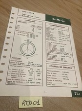 Fiche technique moteur diesel BMC type 22EA châssis 1.5 et 2 T + marine RTD