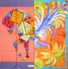 Écharpe/foulard/carre Hermès - Cheval Phoenix - Rencontre Heureuse Collection...