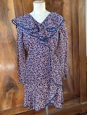 Jolie ROBE FEMME années 60 tissu vaporeux motifs fleurs doublée T.38 TBE