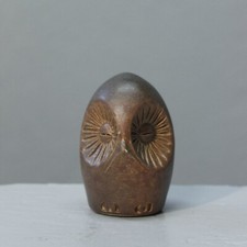 Gabriel Musarra Vallauris petite chouette en faïence émaillée France XXème