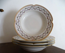 4 assiettes creuses porcelaine