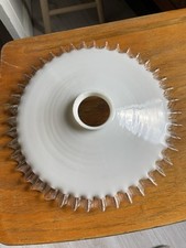 Ancien abat jour opaline Monte et baisse Lustre Suspension Luminaire Lampe blanc