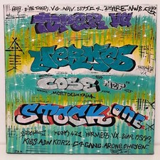 Tableau peinture acrylique et posca J2M / SILVANO 50x50 cm STOCK ONE 2019