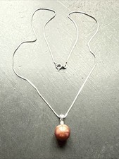 Très Beau Collier Chaîne En Argent Massif 925 Maille Art Nouveau deco perle 