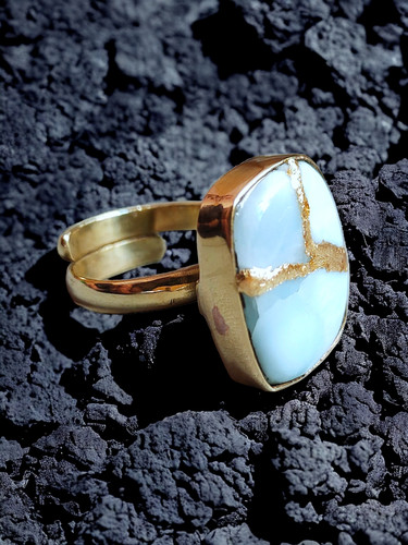 Bague kintsugi larimar - kintsugi,