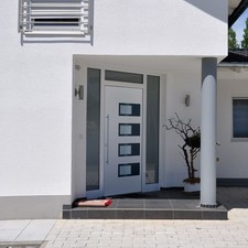Porte d'Entrée Porte d'Extérieur Charnière Maison Blanc Aluminium et PVC vidaXL