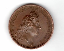 Médaille LOUIS XIV ROI SOLEIL MARIAGE CHARLES II SPAIN LOUISE ORLEAN 1679 TTB + 