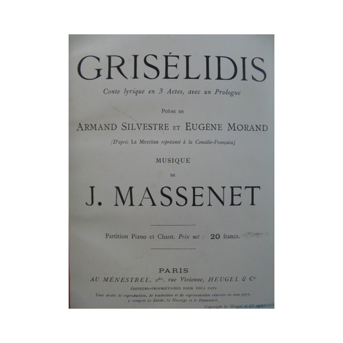 Massenet jules grisélidis - massenet,